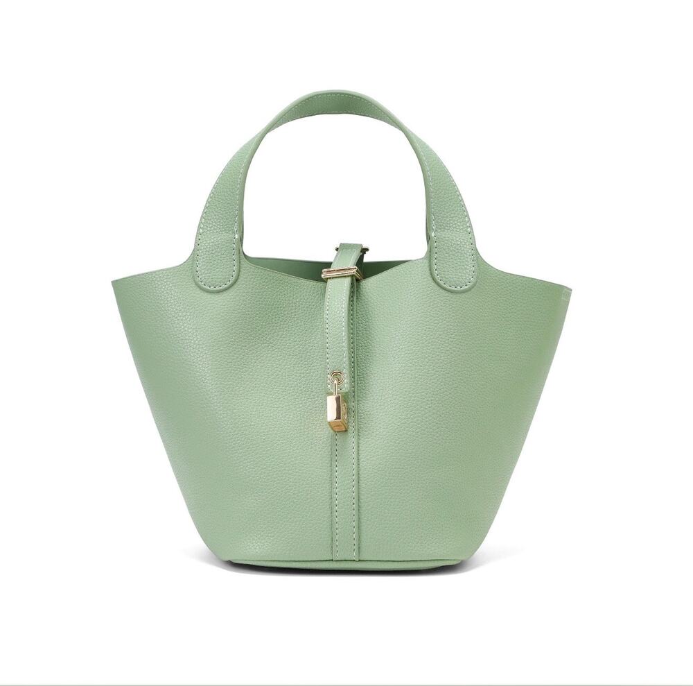 Valentino Orlandi Milano NWT Mint Faux Leather Tote Handbag w/ Pouch